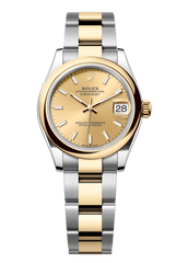 Rolex Oyster Perpetual Datejust 31 in Oystersteel and yellow gold features a champagne-colour dial and an Oyster bracelet 278243-Champagne