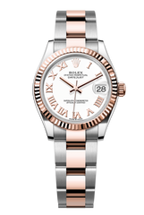 Rolex Oyster Perpetual Datejust 31 in Oystersteel and Everose gold features a white dial and an Oyster bracelet 278271-White 1