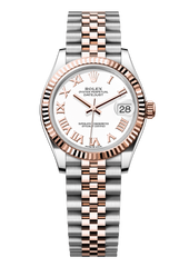 Rolex Oyster Perpetual Datejust 31 in Oystersteel and Everose gold features a white dial and a Jubilee bracelet 278271-White