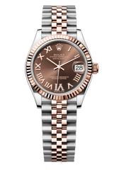 Rolex Oyster Perpetual Datejust 31 in Oystersteel and Everose gold features a chocolate, diamond-set dial and a Jubilee bracelet 278271-Chocolate 2