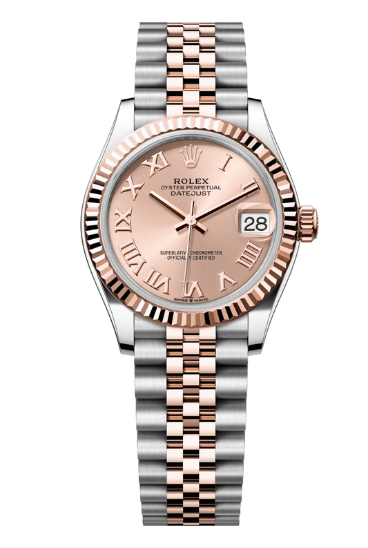 Rolex Oyster Perpetual Datejust 31 in Oystersteel and Everose gold features a rosé-colour dial and a Jubilee bracelet 278271-Rose Gold