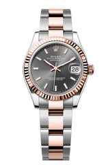 Rolex Oyster Perpetual Datejust 31 in Oystersteel and Everose gold features a slate dial and an Oyster bracelet 278271-Slate