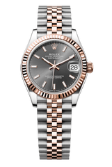 Rolex Oyster Perpetual Datejust 31 in Oystersteel and Everose gold features a slate dial and a Jubilee bracelet 278271-Slate 1