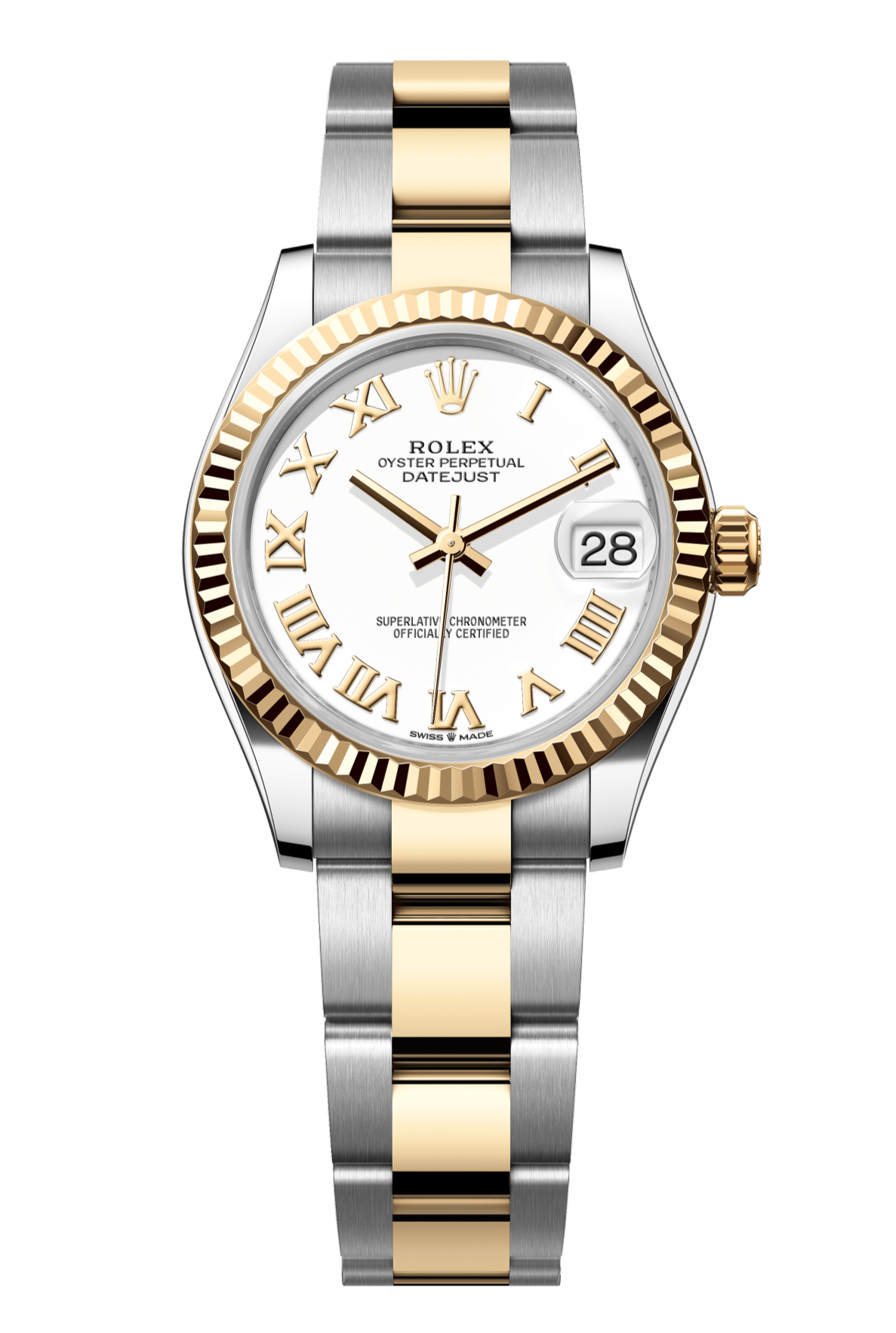 Rolex Oyster Perpetual Datejust 31 in Oystersteel and yellow gold features a white dial and an Oyster bracelet 278273-White