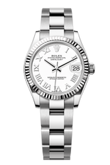 Rolex Oyster Perpetual Datejust 31 in Oystersteel and white gold features a white dial and an Oyster bracelet 278274-White