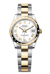 Rolex Oyster Perpetual Datejust 31 in Oystersteel and yellow gold features a white dial and an Oyster bracelet 278343RBR-White