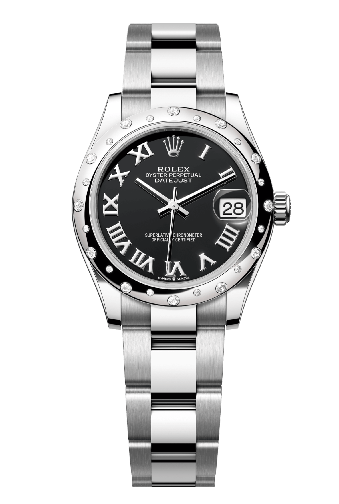 Rolex Oyster Perpetual Datejust 31 in Oystersteel and white gold features a bright black dial and an Oyster bracelet 278344RBR-Black 1