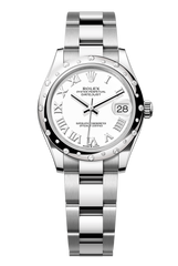 Rolex Oyster Perpetual Datejust 31 in Oystersteel and white gold features a white dial and an Oyster bracelet 278344RBR-White