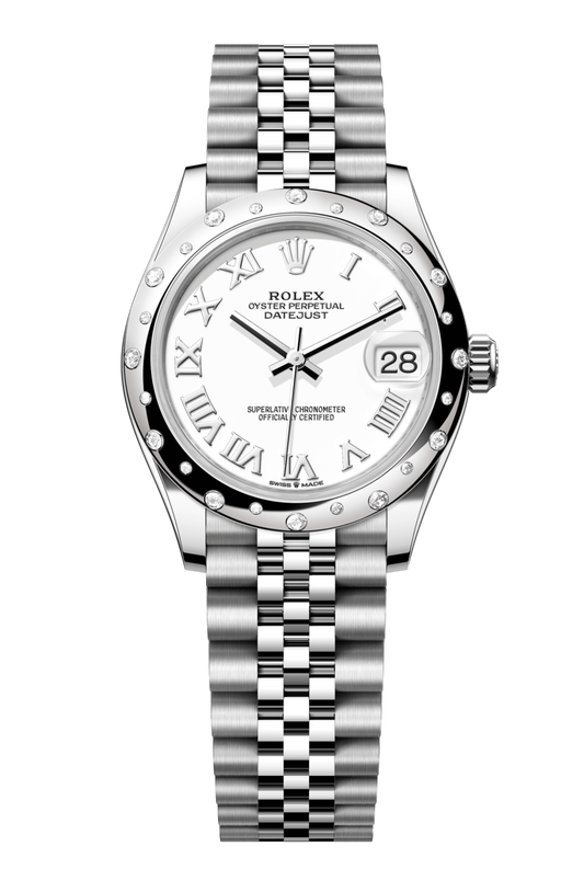 Rolex Oyster Perpetual Datejust 31 in Oystersteel and white gold features a white dial and a Jubilee bracelet 278344RBR-White 1