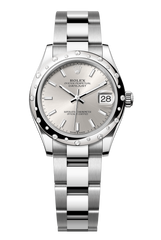 Rolex Oyster Perpetual Datejust 31 in Oystersteel and white gold features a silver dial and an Oyster bracelet. 278344RBR-Silver