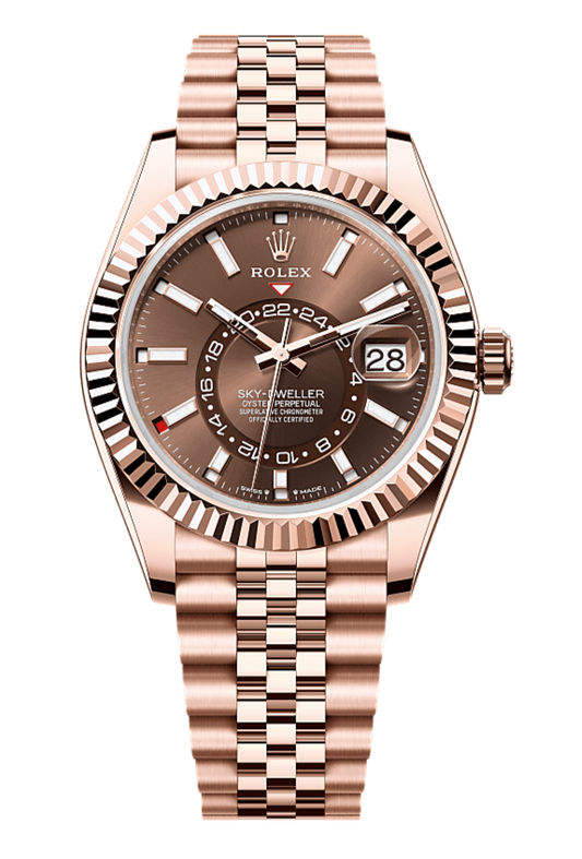 Sky-Dweller Oyster, 42 mm, Everose gold, Brown 336935