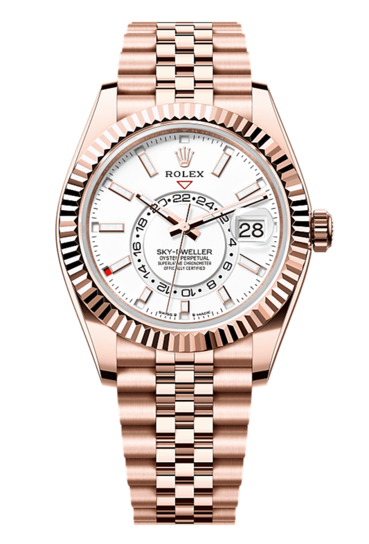 Sky-Dweller Oyster, 42 mm, Everose gold, White 336935