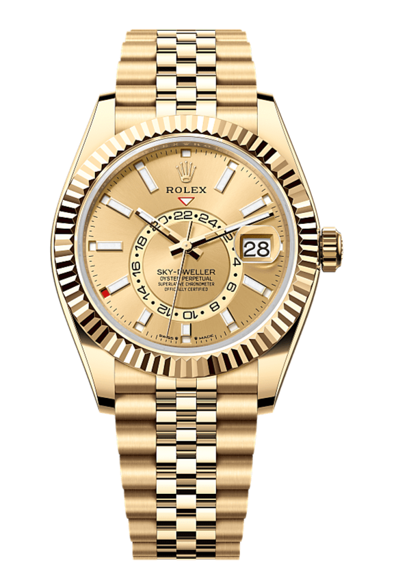 Sky-Dweller Oyster, 42 mm, yellow gold, Champagne 336938