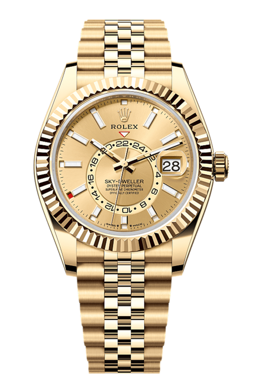 Sky-Dweller Oyster, 42 mm, yellow gold, Champagne 336938