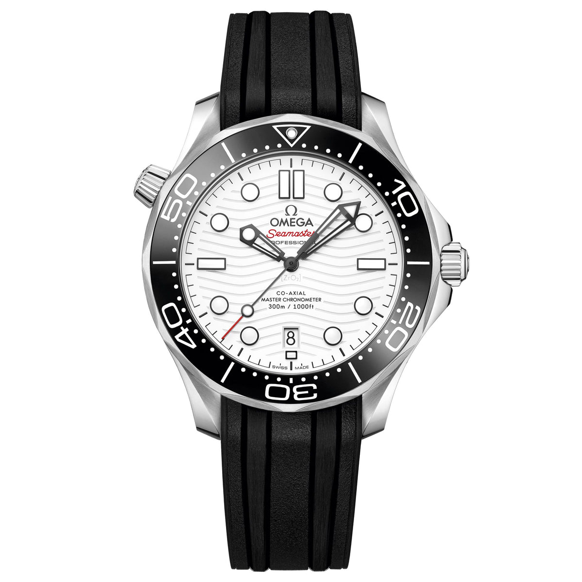OMEGA Seamaster Diver 300M Co-Axial Master Chronometer White Dial Black