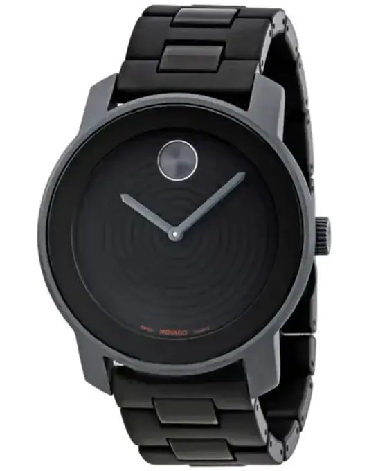 Movado Bold Concentric Black Dial Black Aluminum Men's Watch 3600073