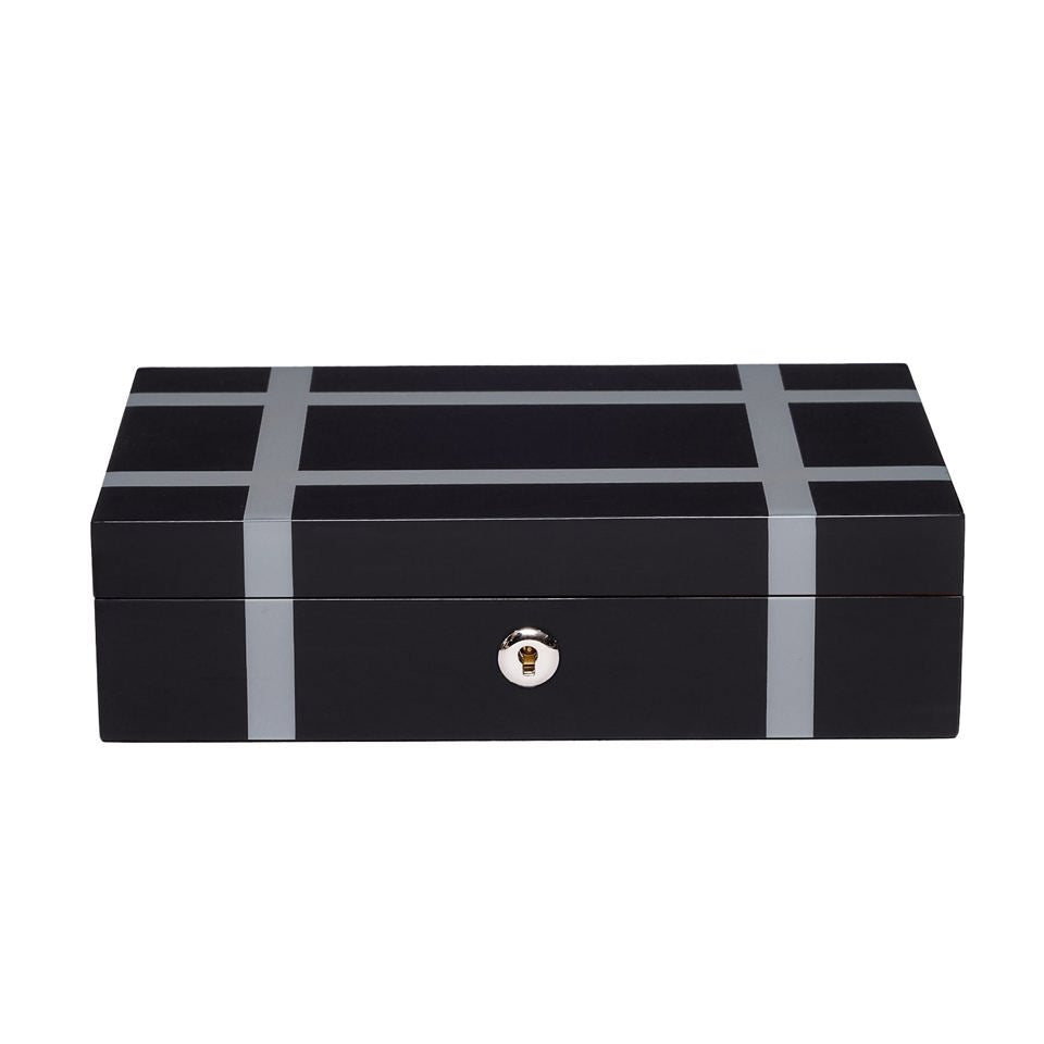 Carnaby Watch and Jewellery Box - Black J165