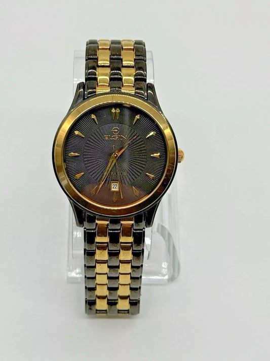 Vintage Elgin Ultra Slim Watch FG126 097 VJ32 | Black and Gold