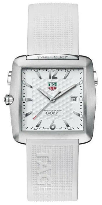 TAG HEUER PROFESSIONAL WAE1112.FT6008 TIGER WOODS GOLF WHITE RUBBER SWISS WATCH