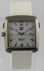 TAG HEUER PROFESSIONAL WAE1112.FT6008 TIGER WOODS GOLF WHITE RUBBER SWISS WATCH