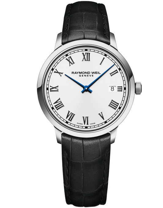 Toccata Men's Quartz White Dial Leather Strap Watch, 39mm 5485-STC-00359