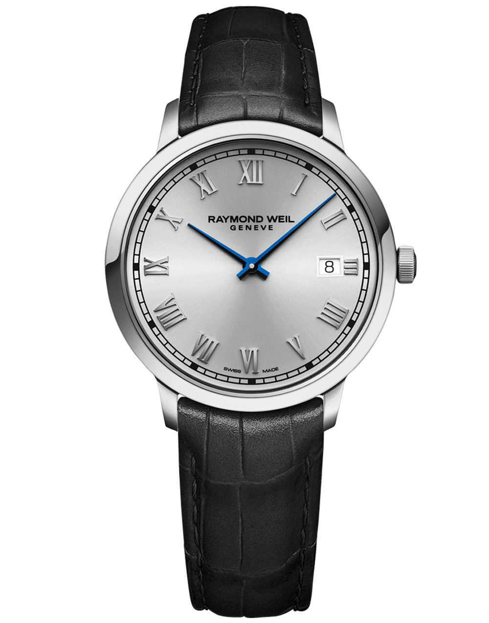 Toccata Men's Quartz Silver Dial Leather Strap Watch, 39mm 5485-STC-00658