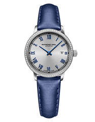 Toccata Ladies 76 Diamonds Silver Dial Blue Satin Strap Watch, 29mm 5985-SCS-00653