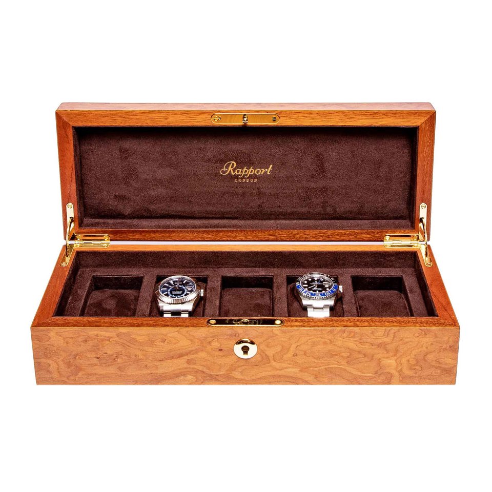 Heritage Five Watch box -  Burr Walnut L274