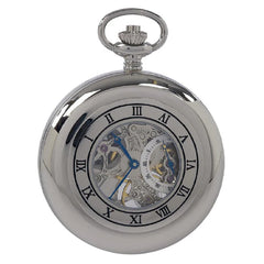 Mechanical Half Hunter Pocket Watch 53mm - Silver PW45